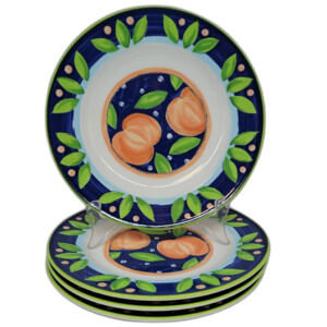 Mikasa Intaglio Delicious Peach Salad Plate Bundle of 4 read